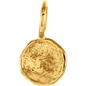 14K White Disc Pendant