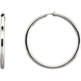 Sterling Silver 60mm Endless Hoop Tube Earrings