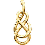 14K White Teardrop Knot Pendant