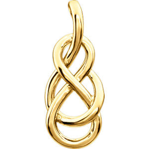 14K White Teardrop Knot Pendant