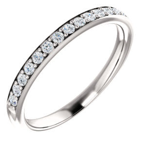 14K White 1/4 CTW Diamond Band for 6.5mm Round Ring