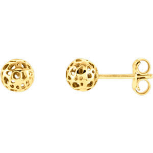 14K White Ball Earrings