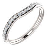 14K White 1/4 CTW Diamond Band for 6mm Round Ring