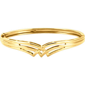 14K Yellow Hinged Bangle Bracelet