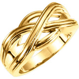 14K Yellow Woven Design Band