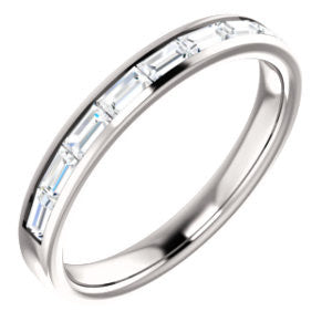 14K White 1-2 CTW Complete Channel Set Diamond Matching Band