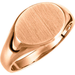 14K Yellow Ladies Oval Signet Ring