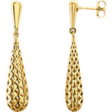 14K Yellow Pierced Style Earrings