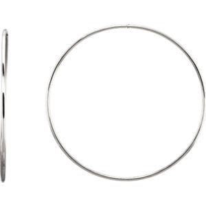 Sterling Silver 60mm Endless Hoop Tube Earrings