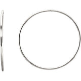 Sterling Silver 60mm Endless Hoop Tube Earrings