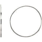 Sterling Silver 60mm Endless Hoop Tube Earrings