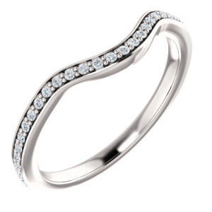 14K White 1/6 CTW Diamond Band for 7mm Cushion Ring