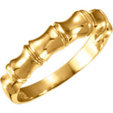 14K Yellow 5mm Ladies Bamboo Design Tapered Band