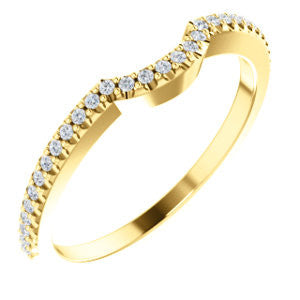 14K White 1/8 CTW Diamond Contour Band