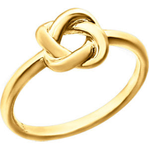 14K White Knot Design Ring