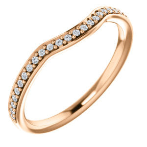 14K Rose 1/8 CTW Diamond Contour Band