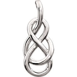 14K White Teardrop Knot Pendant