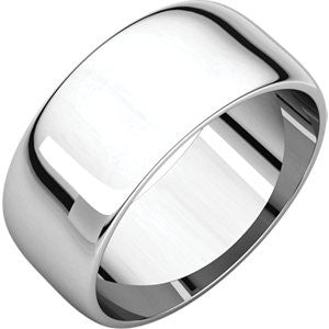 Platinum 8mm Half Round Light Band