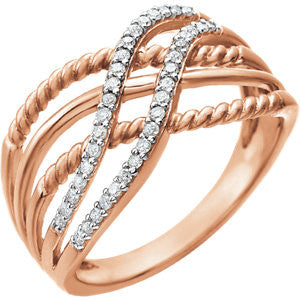 14K Rose 1-6 CTW Diamond Ring