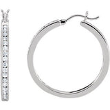 14K Yellow 1-2 CTW Diamond Hoop Earrings