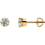 14K White 3-4 CTW Diamond Threaded Post Stud Earrings