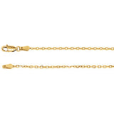 14K Yellow 2mm Diamond-Cut Cable 7" Chain