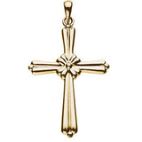 14K Yellow Cross Pendant