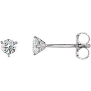 14K White 1-4 CTW Diamond Stud Earrings