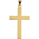 14K White 18x12mm Cross Pendant