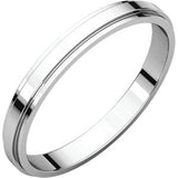 10K White 6mm Flat Edge Band