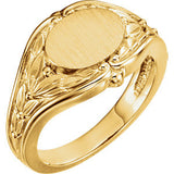 14K Yellow Oval Signet Ring