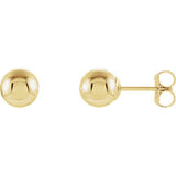 14K White 3mm Ball Earrings with Bright Finish