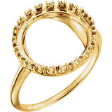 14K Yellow 13.9mm Coin Ring Mounting