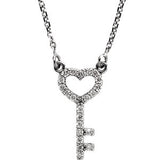 14K White 1-10 CTW Diamond 16" Necklace