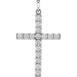 14K Yellow .50 CTW Diamond Cross Pendant