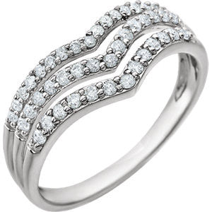 14K White 3-8 CTW Diamond Ring