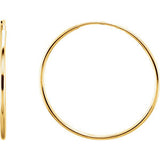 14K Yellow 10mm Endless Hoop Earrings