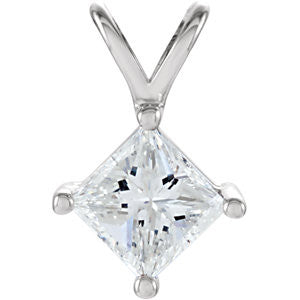 14K White 1-4 CTW Diamond Pendant