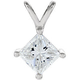 14K White 1-4 CTW Diamond Pendant