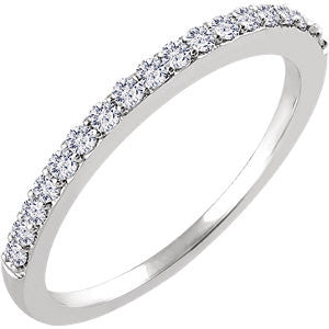 14K White 1/4 CTW Diamond Band for 6.5mm Round Ring