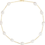 14K Yellow Freshwater Cultured Pearl 18" Necklace