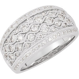 14K White 1 CTW Diamond Ring