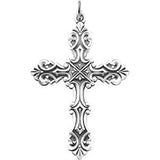 Sterling Silver 48x35mm Fancy Cross Pendant