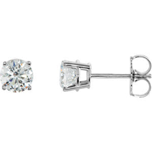 Sterling Silver 5mm Round Cubic Zirconia Earrings