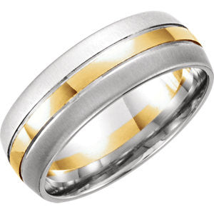 14K White & Yellow 8mm Band Size 11