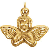 14K White 14x16mm Angel Baby Pendant