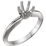 Platinum 3.5-3.9mm Round Heavy 6-Prong Engagement Ring Mounting