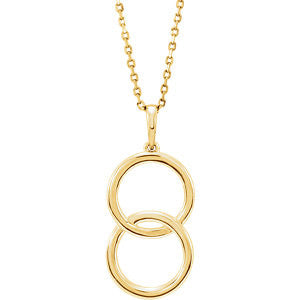 14K Yellow Interlocking Circle 18" Necklace