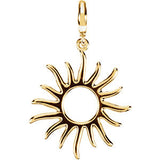 14K Yellow 28.75x17mm Petite Sun Charm