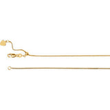 14K Yellow 1mm Adjustable Box 22" Chain